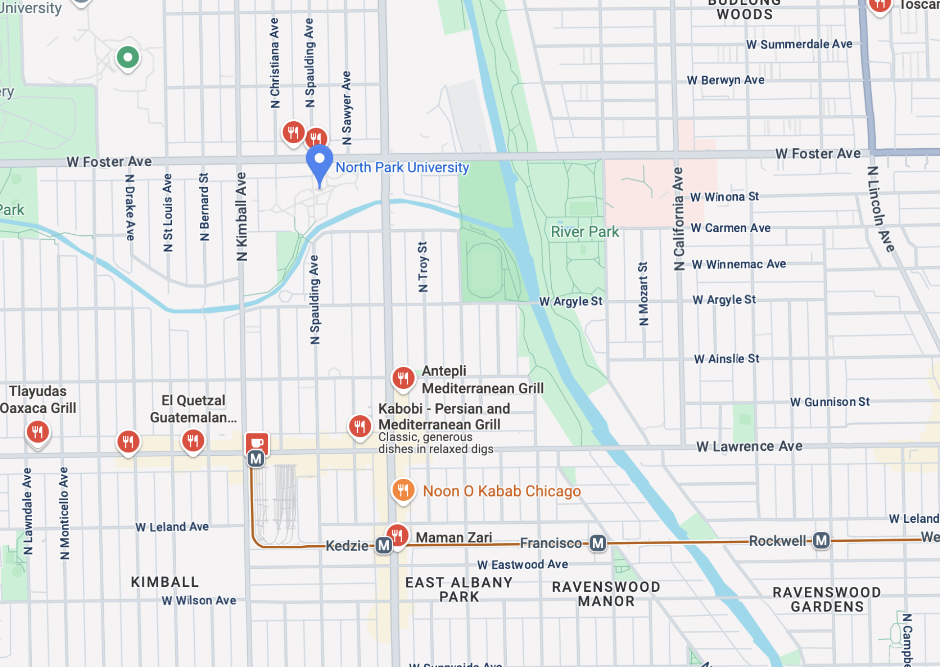 Google maps shows nearby L train and restaurants