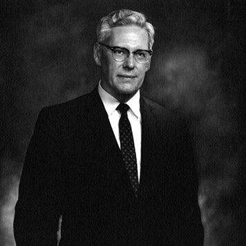 black and white portrait of Donald C Frisk, dean of NPTS 1961-1967