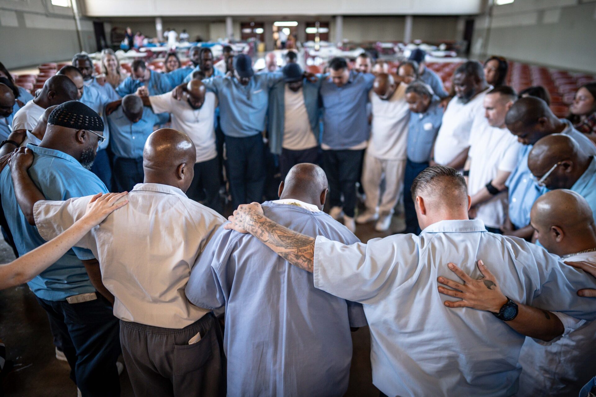 Circle of prayer at Stateville Correctional Center
